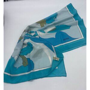 LOREDANO Blue Square Silk Women’s Scarf Art Print 34"/36" New Designer Italy